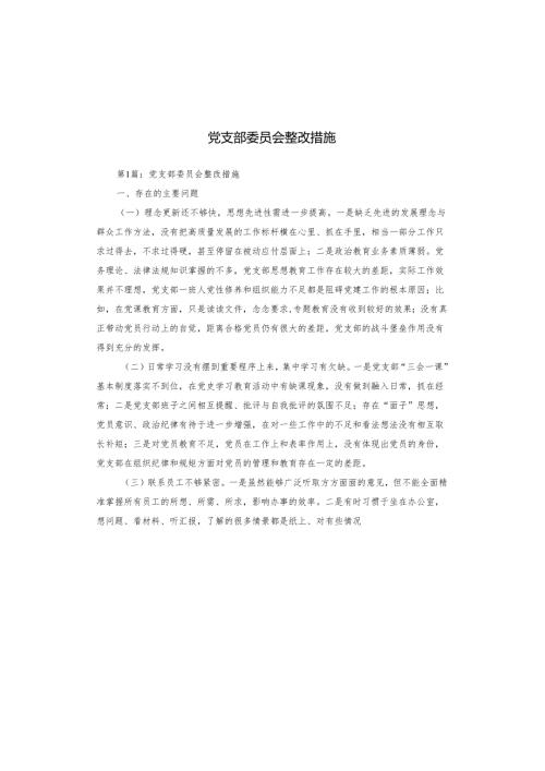 党支部委员会整改措施.docx