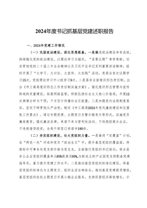 2024年度书记抓基层党建述职报告.docx