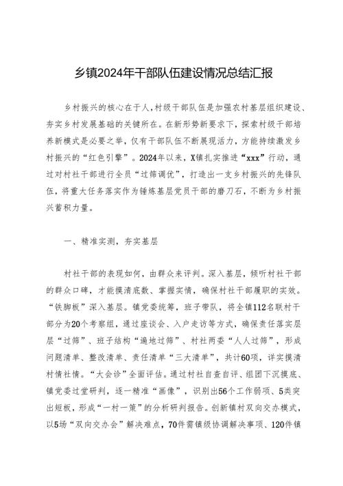工作总结：20241127乡镇2024年干部队伍建设情况总结汇报.docx