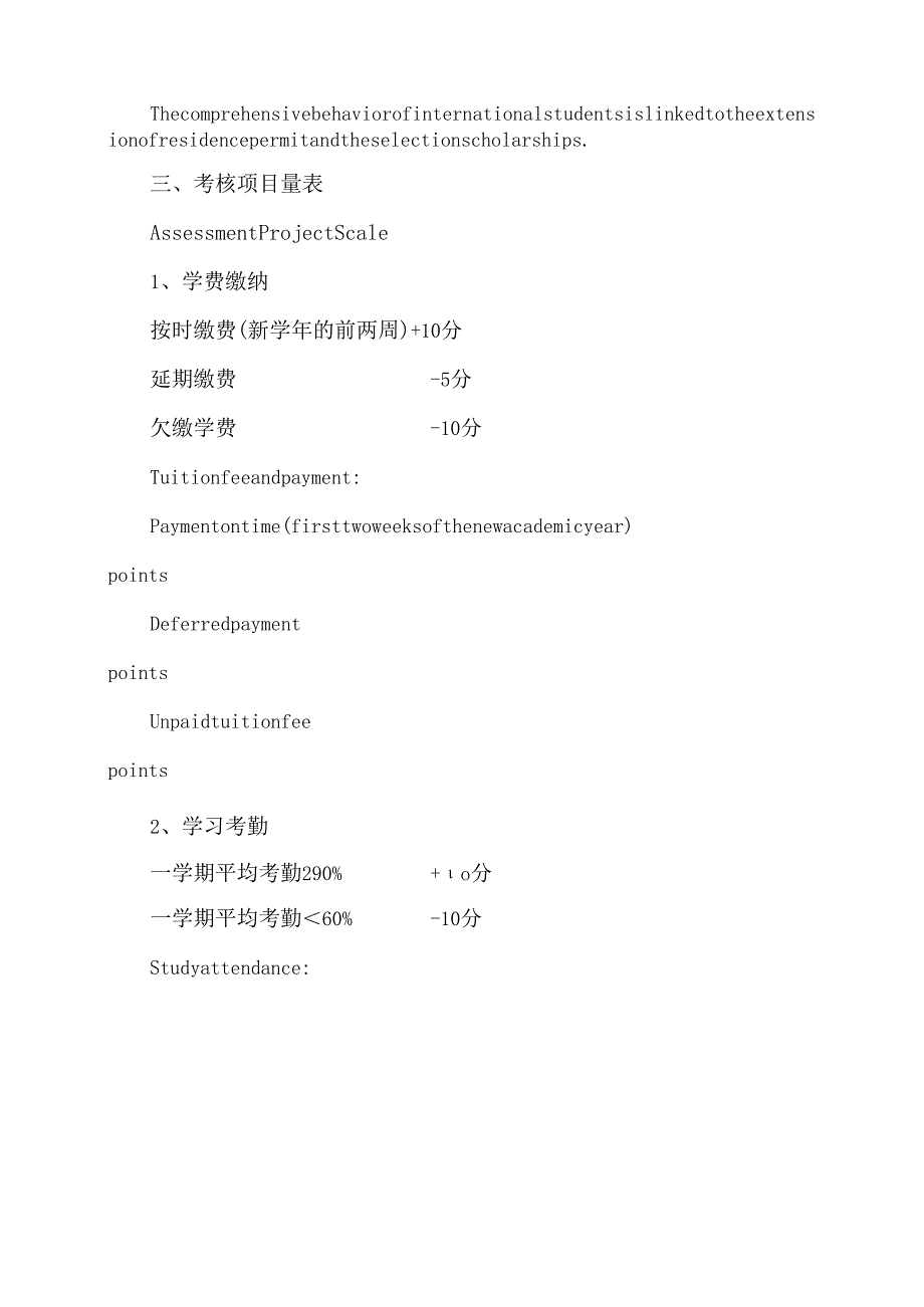 XX中医药大学国际学生综合行为表现考核实施细则(2024年).docx_第3页