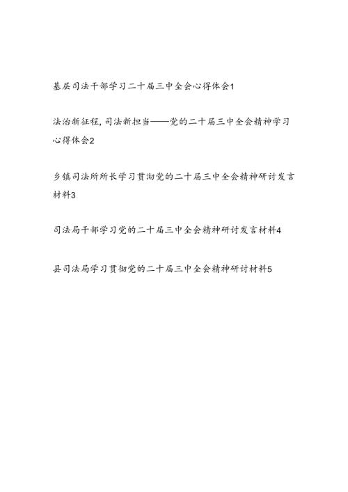 基层机关乡镇司法干部学习二十届三中全会精神研讨发言心得体会5篇.docx