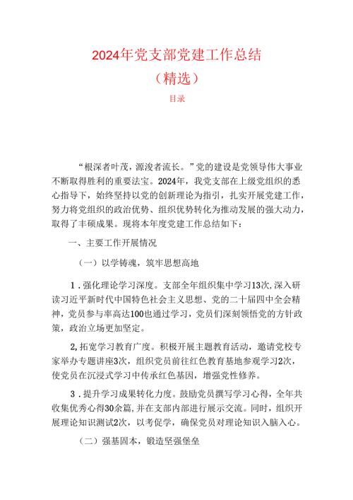 2024年党支部党建工作总结.docx