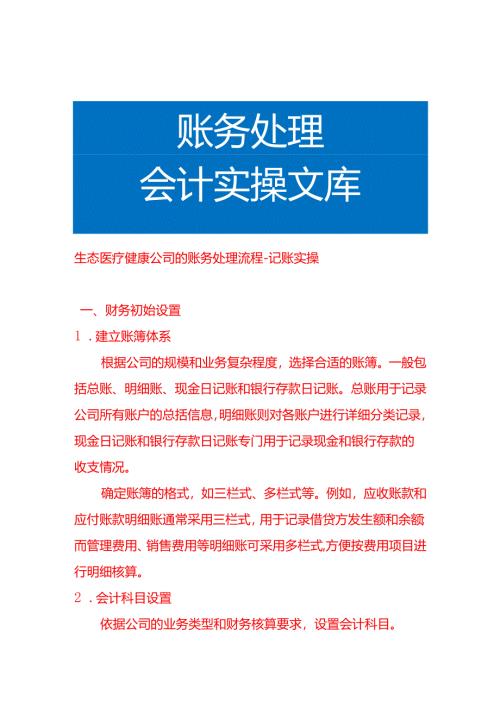 生态医疗健康公司的账务处理流程-记账实操.docx