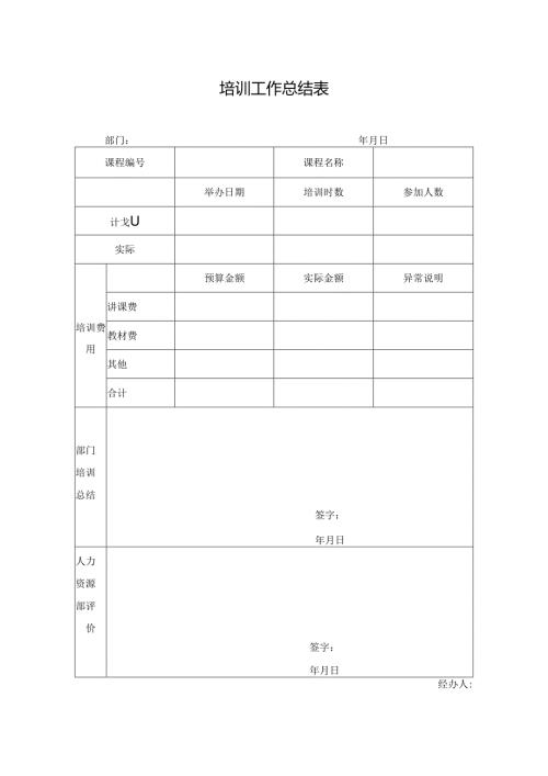 培训工作总结表.docx