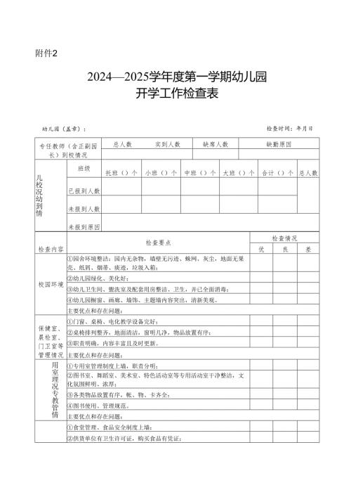 某学年第一学期开学工作检查表.docx