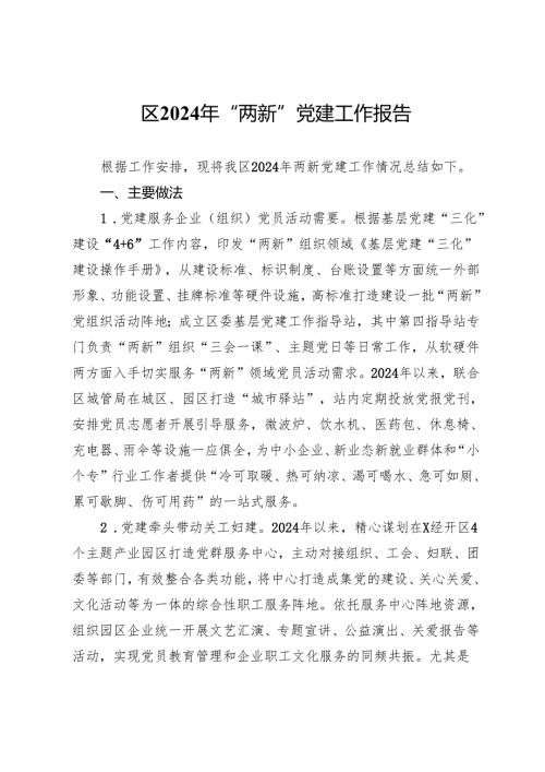 区2024年“两新”党建工作报告.docx