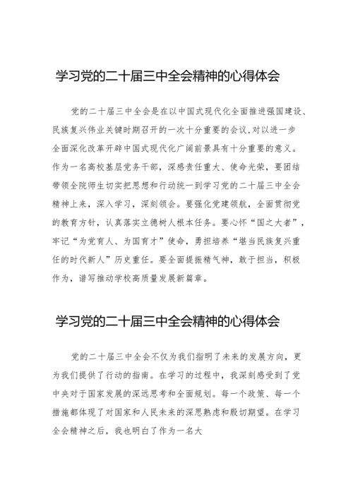 学习党的二十届三中全会精神的心得感悟交流发言二十六篇.docx
