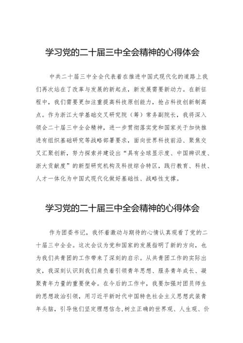 学习党的二十届三中全会的心得体会发言材料二十六篇.docx