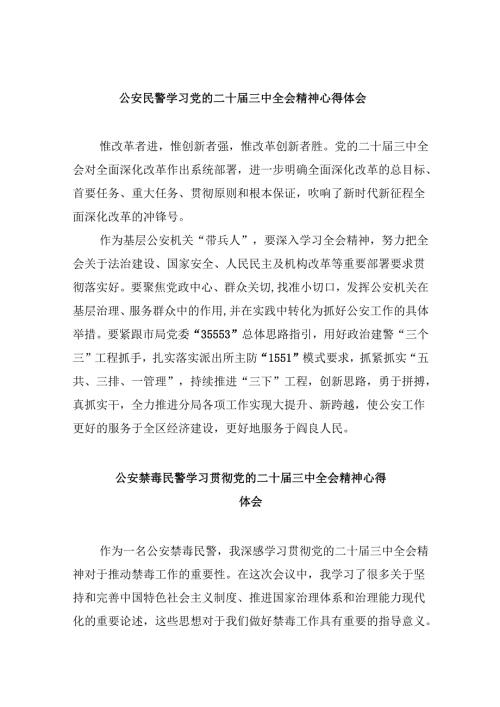 （11篇）公安民警学习党的二十届三中全会精神心得体会(最新精选).docx