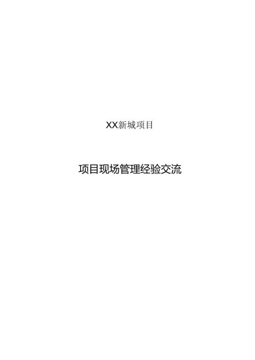 项目现场管理经验交流.docx