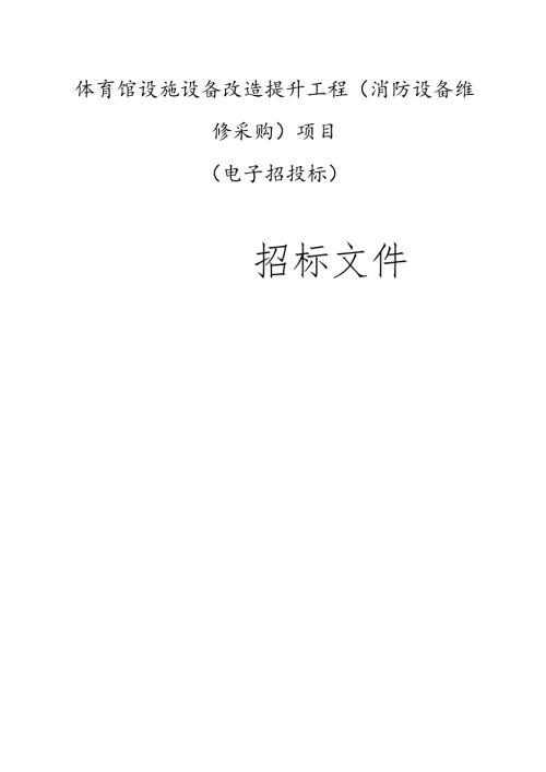 体育馆设施设备改造提升工程（消防设备维修采购）项目招标文件.docx