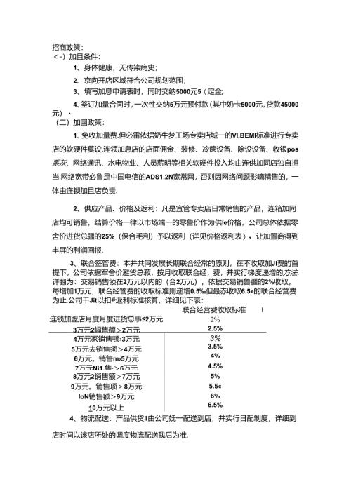加盟店政策方案资料.docx