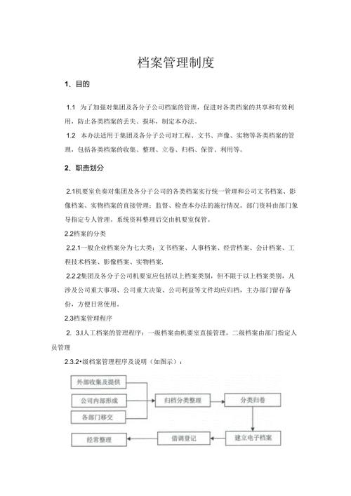 档案管理制度参考模板精选5份.docx