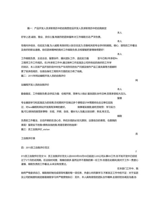 开发人员自我评价.docx