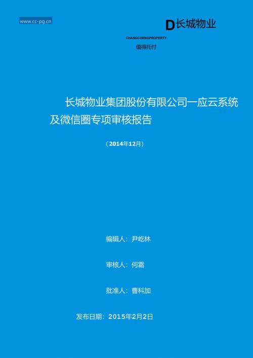 2014年12月一应云系统及微信圈专项审核报告（全国）.docx