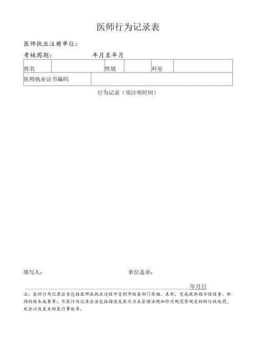 医师行为记录表.docx