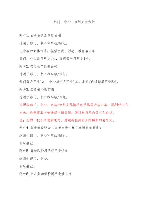 部门所有安全台帐惯标号.docx