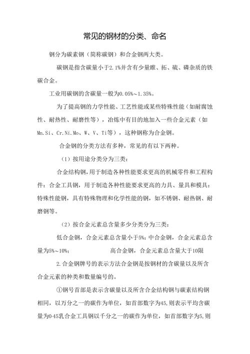 常见的钢材的分类、命名.docx