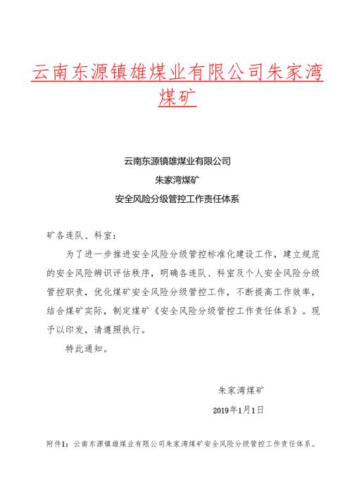 煤矿安全风险分级管控工作责任体系.docx