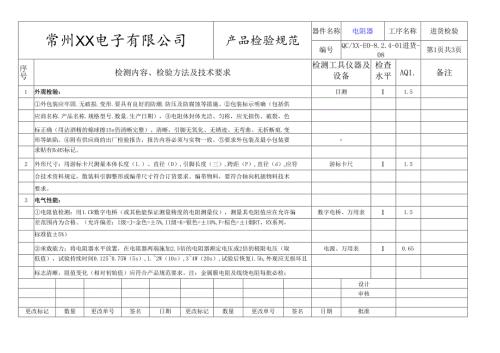 电阻器进货检验标准.docx