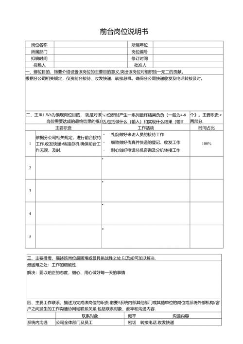 前台岗位说明书.docx