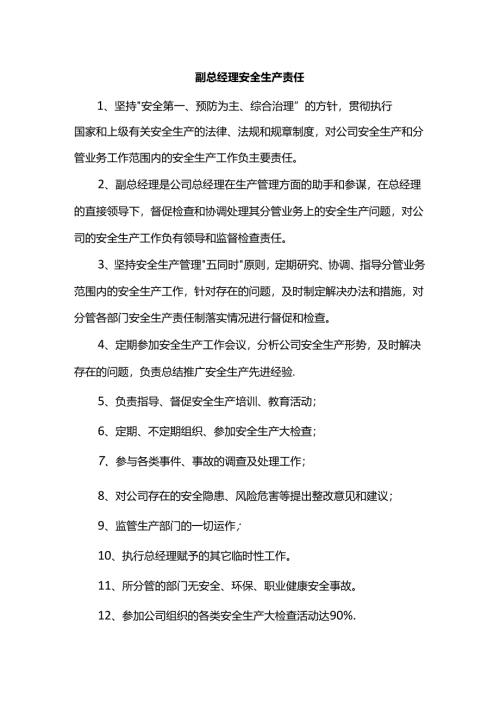 副总经理安全生产责任.docx