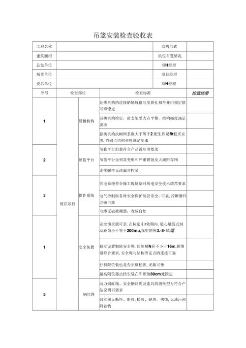 吊篮安装检查验收表.docx