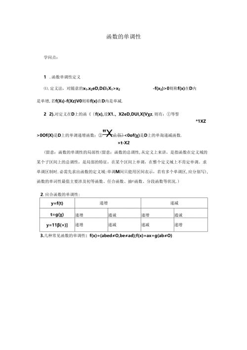 函数的单调性(定义法).docx