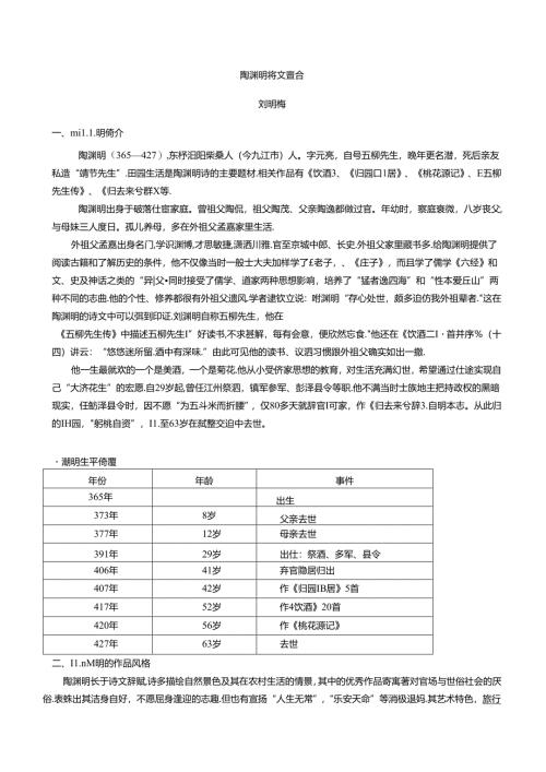 陶渊明诗文整合 .docx
