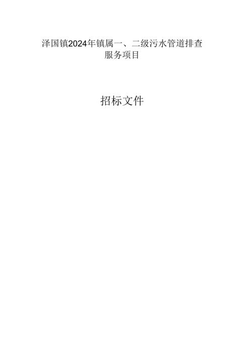 镇属一、二级污水管道排查服务项目招标文件.docx