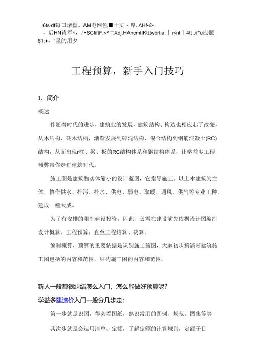 工程预算-新手入门技巧分享.docx