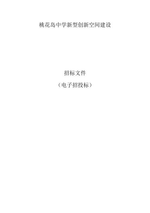桃花岛中学新型创新空间建设招标文件.docx