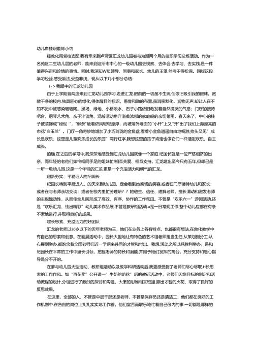 幼儿园教师挂职学习心得体会.docx