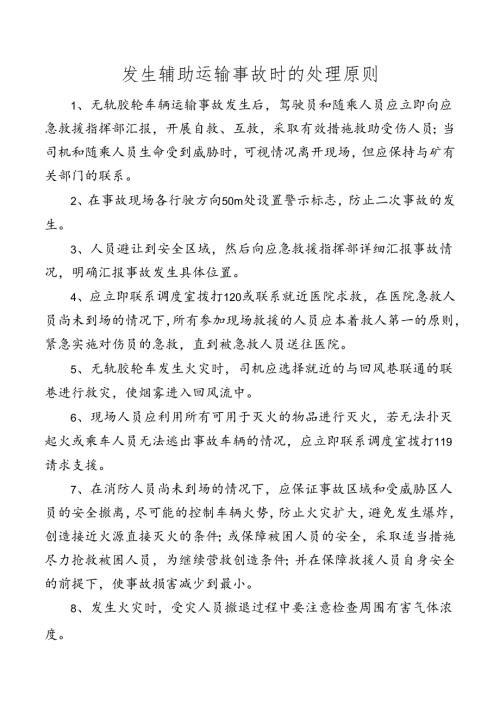 矿井发生辅助运输事故时的处理原则.docx