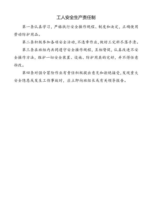工人安全生产责任制.docx