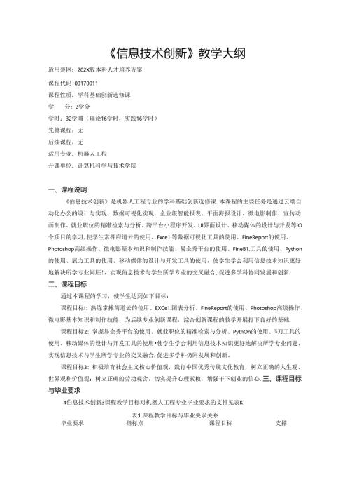 《信息技术创新》教学大纲.docx