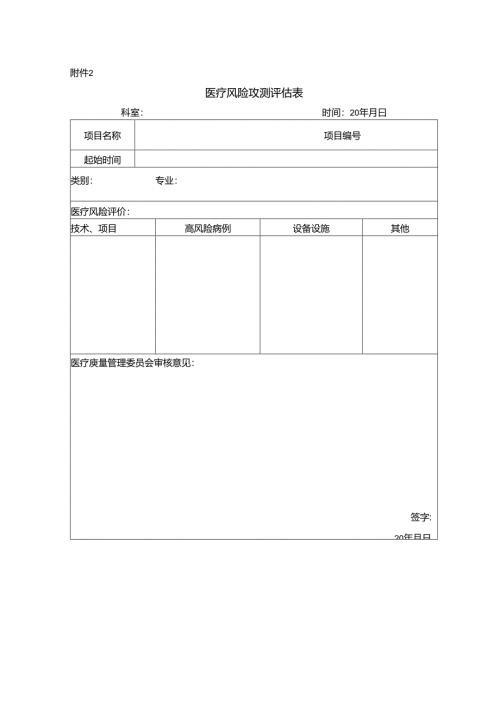 医院医疗风险监测评估表.docx