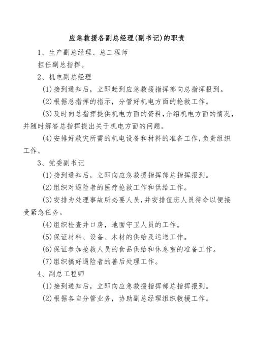 应急救援各副总经理（副书记）的职责.docx