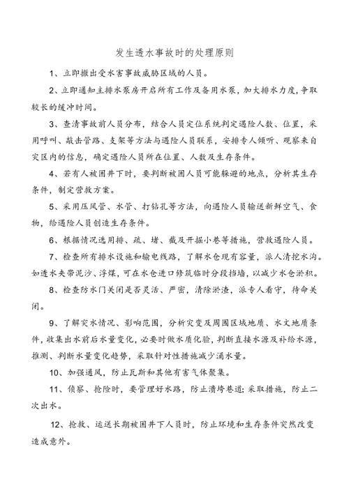 矿井发生透水事故时的处理原则.docx