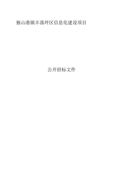 独山港镇丰荡圩区信息化建设项目招标文件.docx