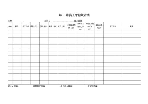 员工考勤统计表.docx