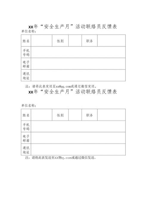 “安全生产月”活动联络员反馈表.docx