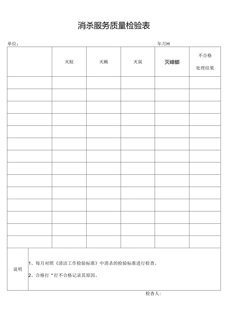 消杀服务质量检验表(物业管理用表).docx_第1页