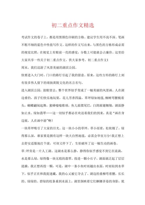 初二重点作文精选.docx