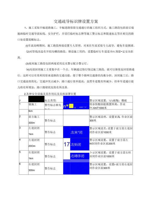 交通疏导标识牌设置方案.docx