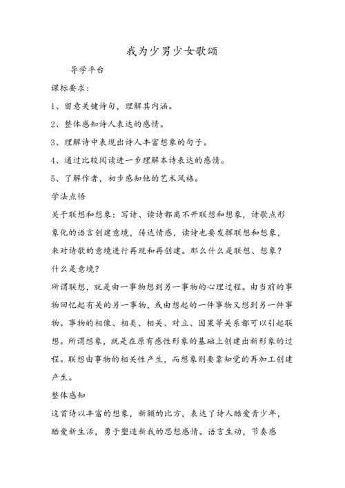 我为少男少女歌唱.docx