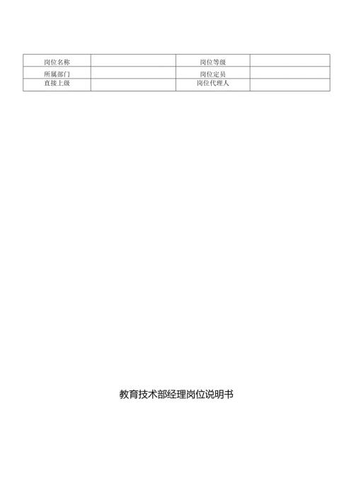 教育技术部经理岗位说明书.docx