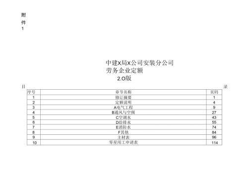 中建三局三公司安装分公司劳务企业定额.docx