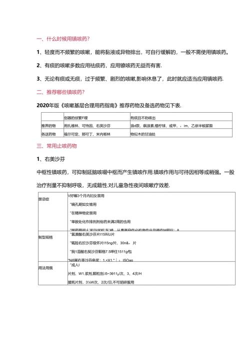 医学资料：临床常用镇咳药和祛痰药.docx