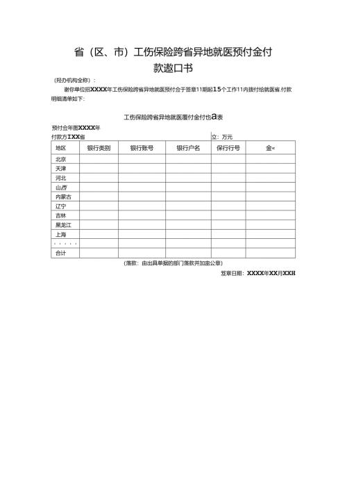 工伤保险跨省异地就医预付金付款通知书.docx